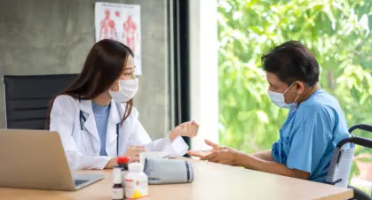 a person undergoing a health check-up