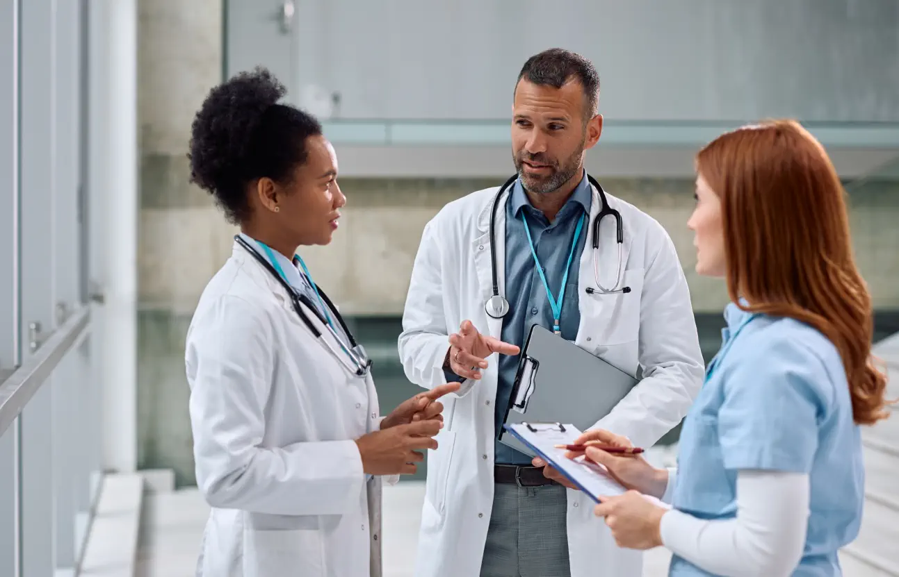 three doctors having discussion