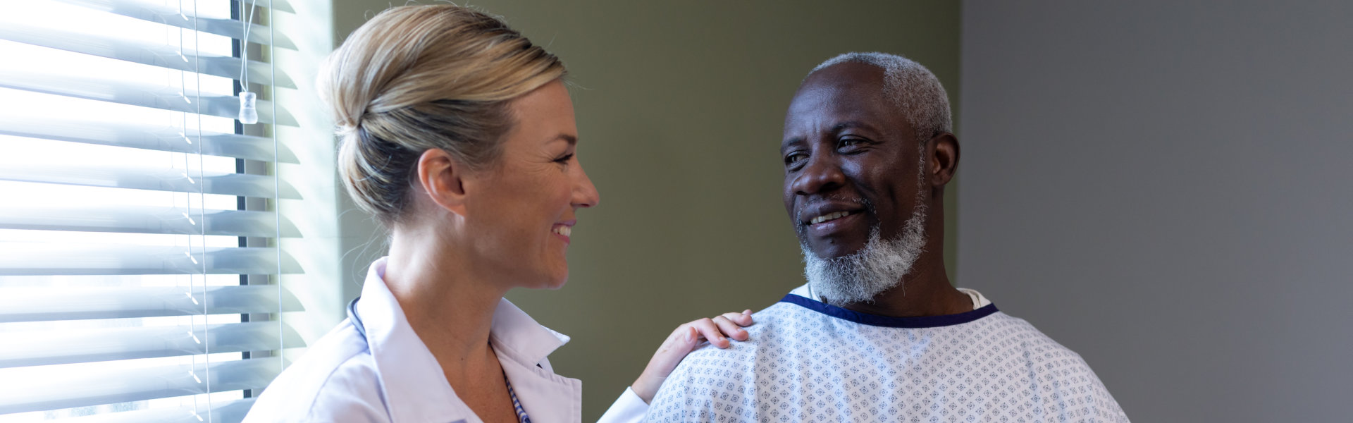 female doctor and male patient